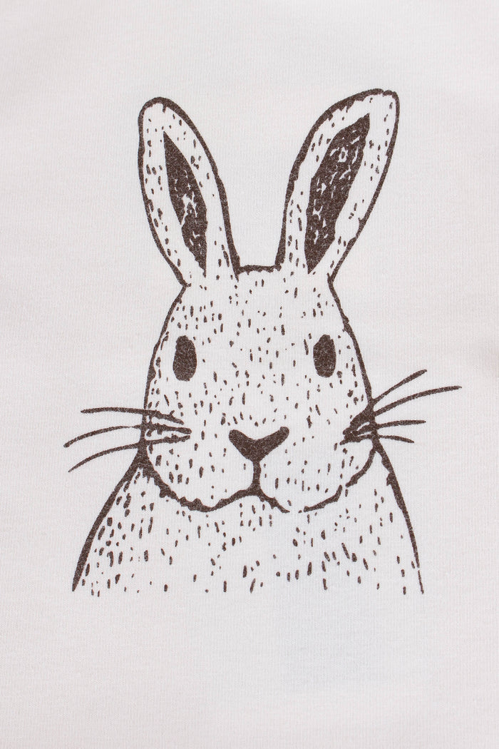 T-shirt Stampa Coniglio Naturale-4