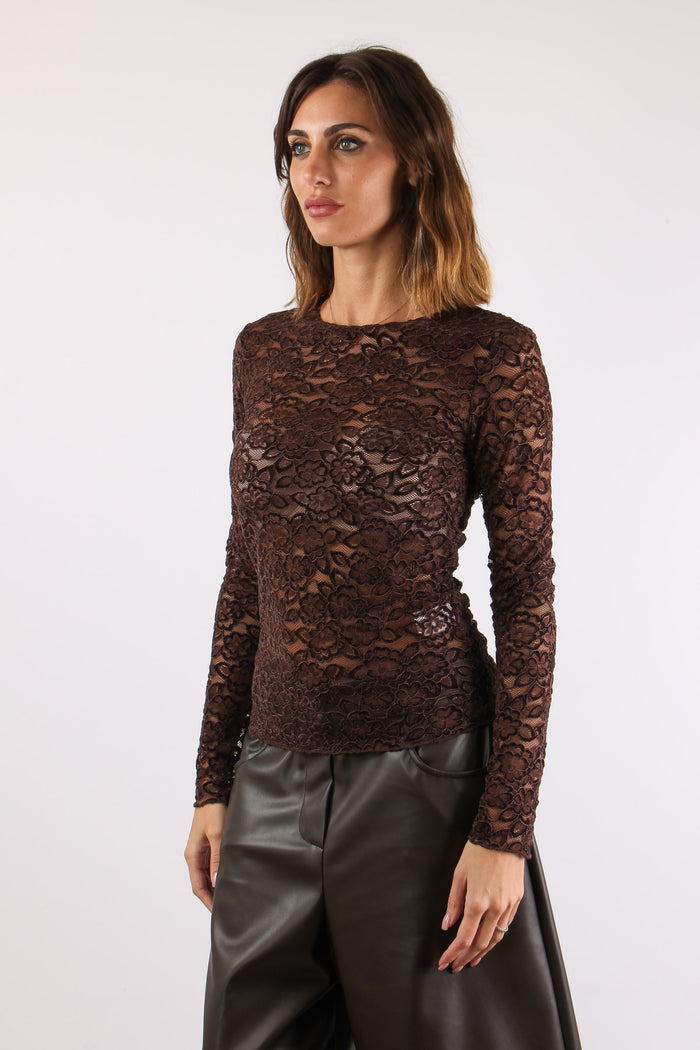 T-shirt M/l Pizzo Ciniglia Moro-4