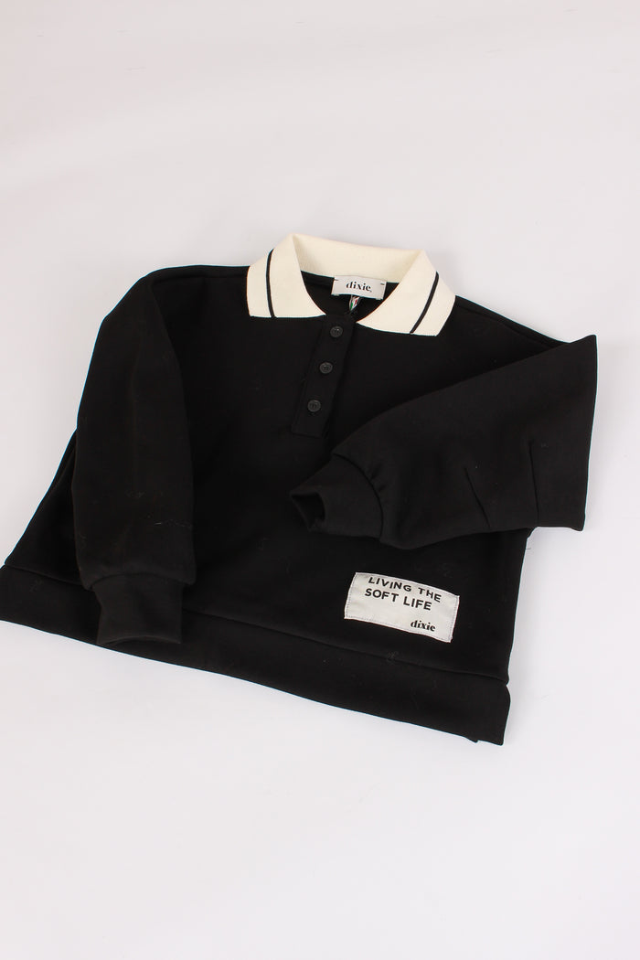 Polo Over Felpa Black-4