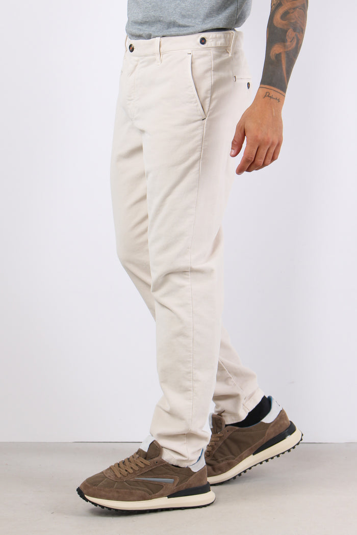 Pantalone Chino Velluto Liscio Panna-6