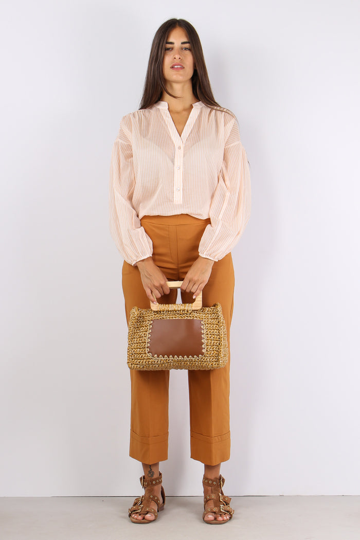 Camicia Mussola Riga Beige/panna-3