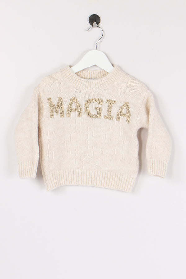 Pullover Scritta Migia Lurex Panna/oro