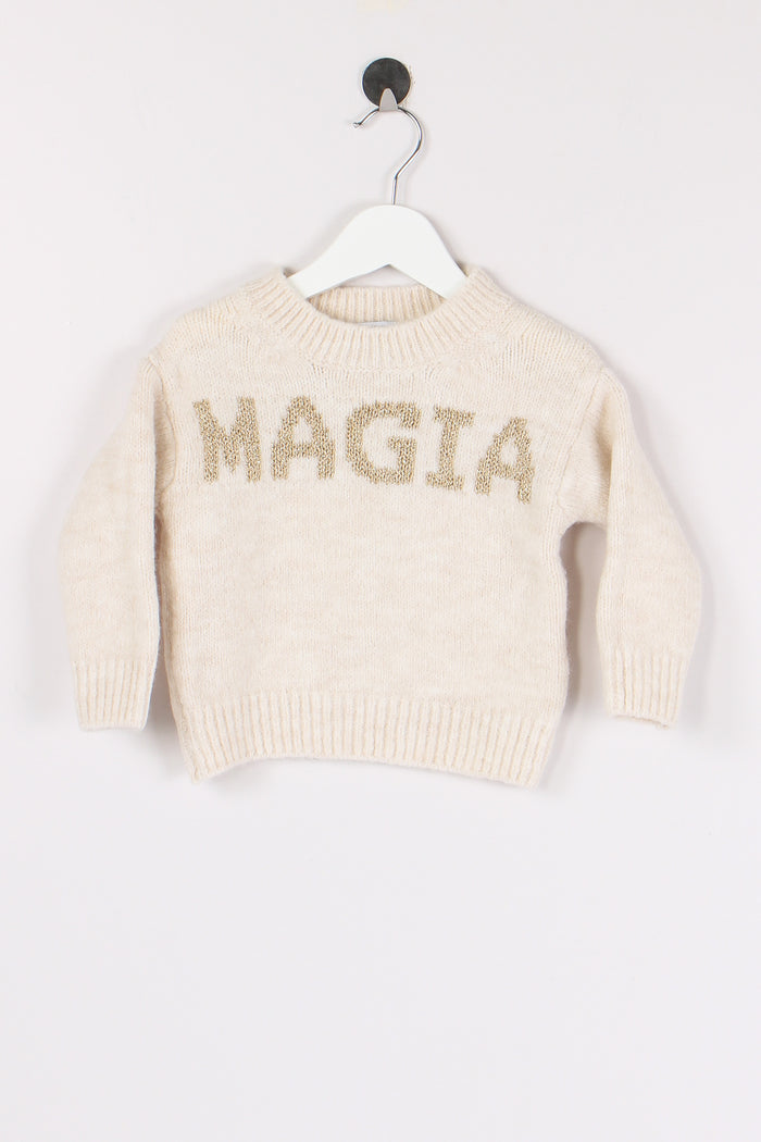 Pullover Scritta Migia Lurex Panna/oro