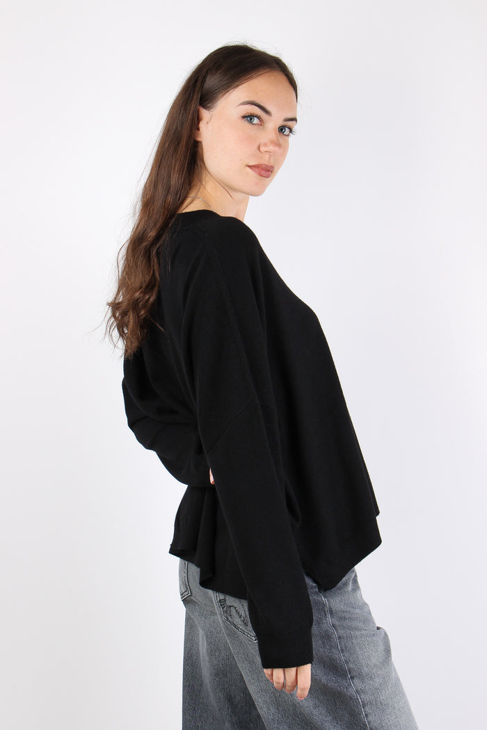 Maglia Scavo V Viscosa Nero-6