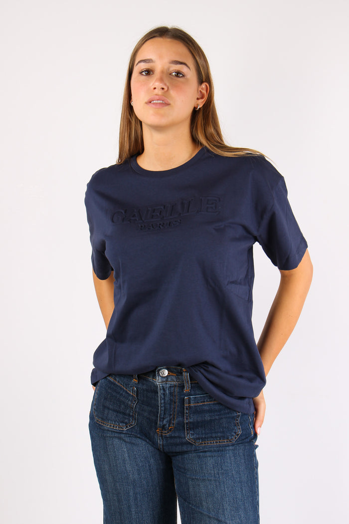 T-shirt Logo 3d Blu Scuro-3