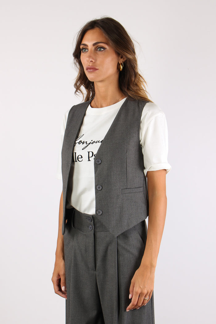 Gilet Taglio Uomo Fresco Lana Antracite-2