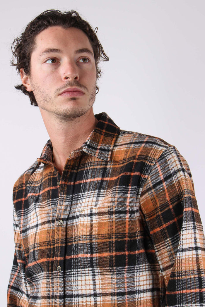 Camicia Flanella Taschino Quad Bruciato/nero-7