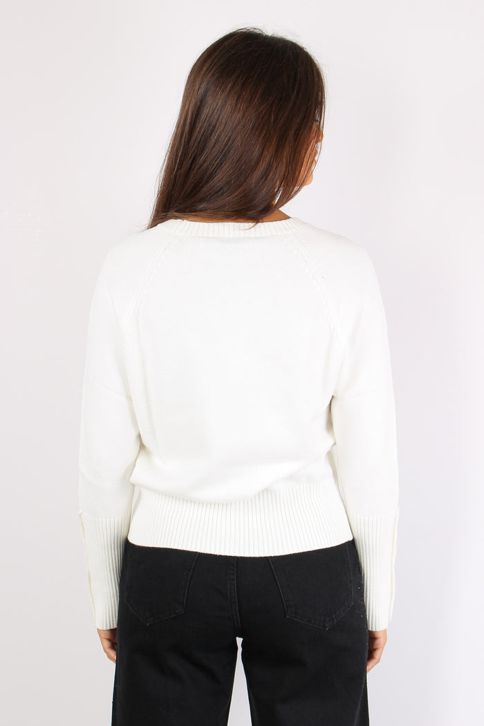 Arwan Maglia Bottoni Manica Latte-5