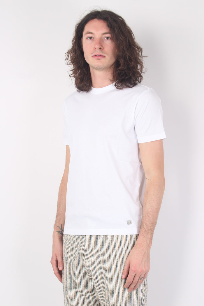 T-shirt Girocollo Cotone Bianco-5