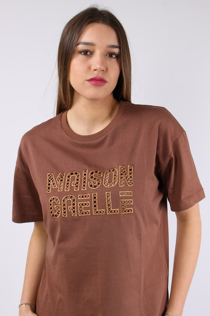 T-shirt Ricamo Maison Gaelle Moka-6