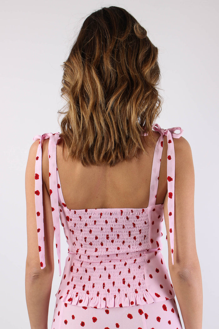 Top Corto Spallina Regolabile Rosa-8