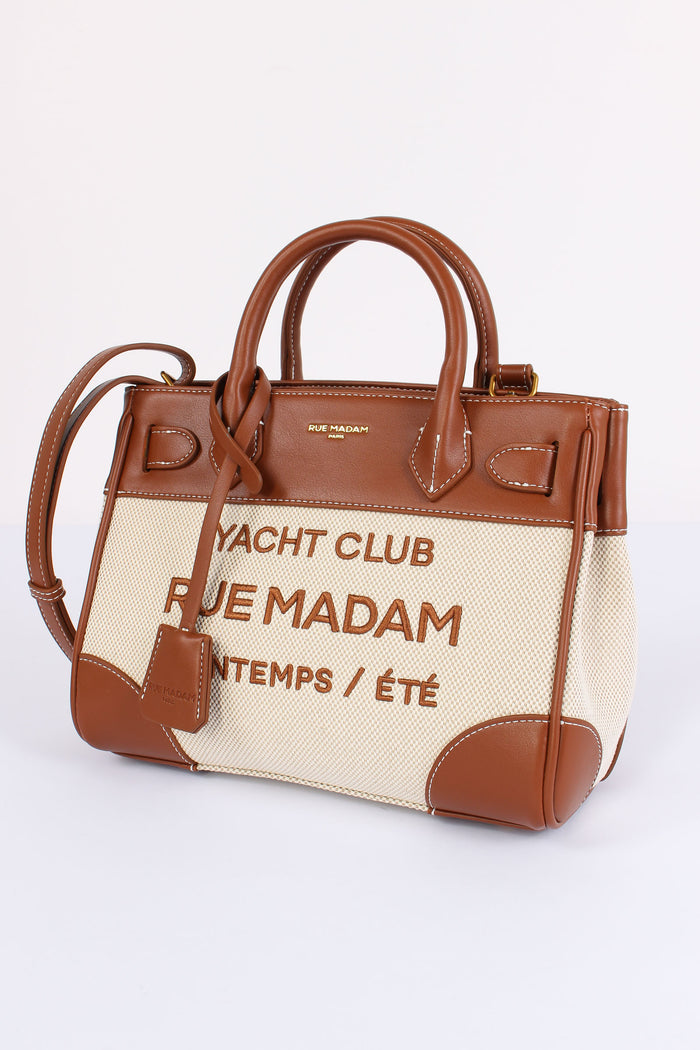 Shopping Mini Canvas Scritta Canvas Brown-7
