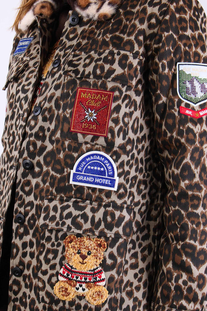Giubbotto Ecopelliccia Patch Leopard-8