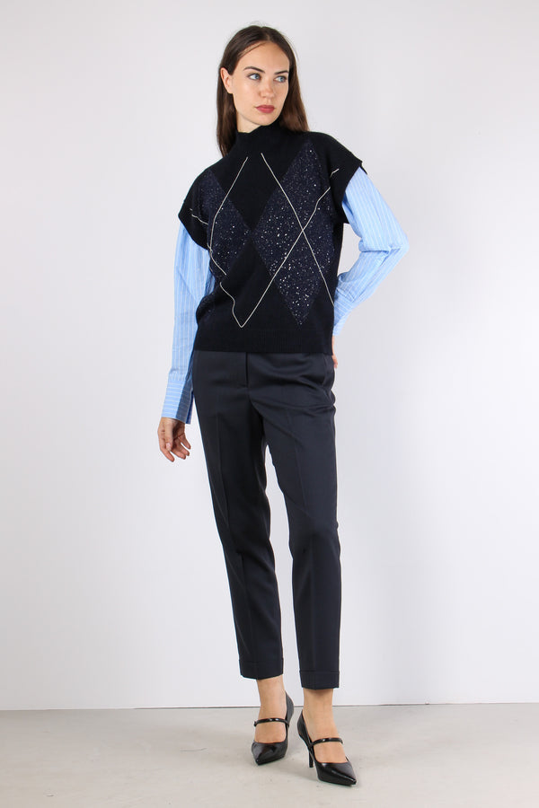 Pantalone Banda Monile Blu