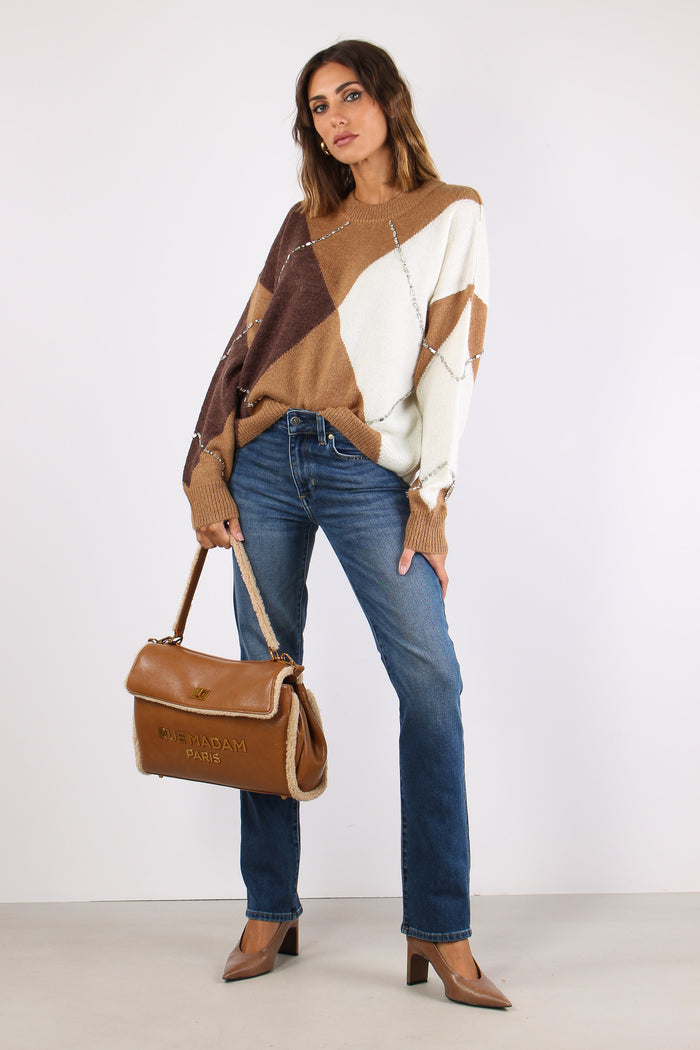 Denim Tessuto Misto Lana Denim Scuro