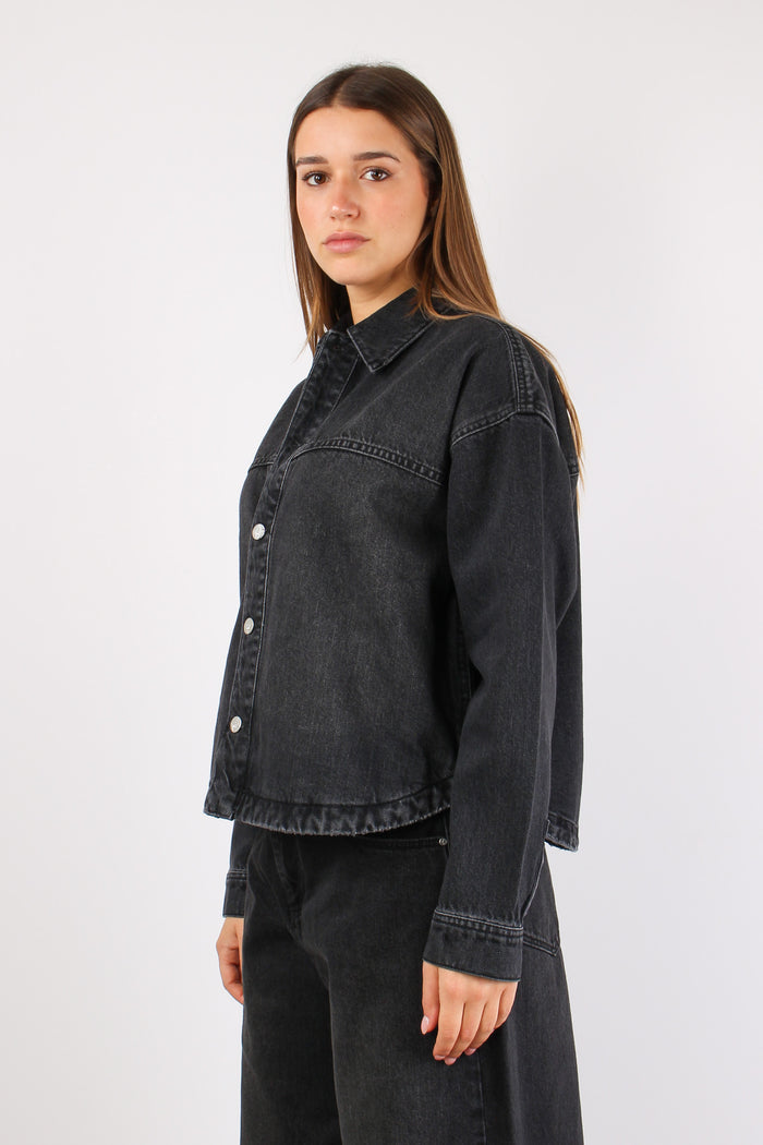 Giacca Denim Over Nero-4