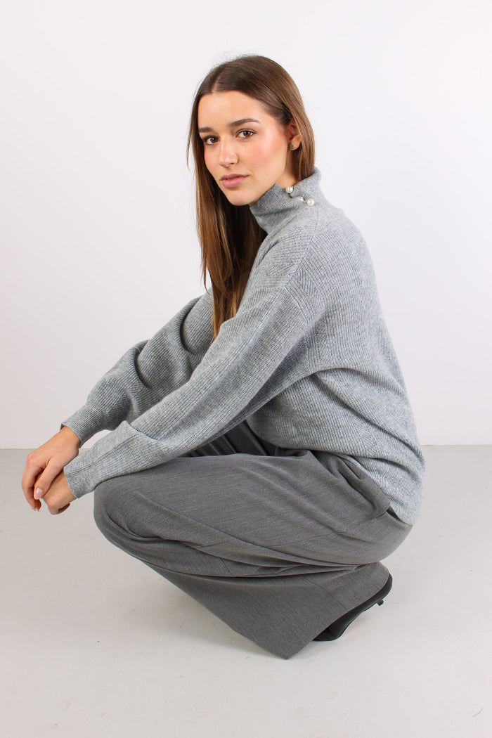 Maglia Collo Alto Grey Melange-6