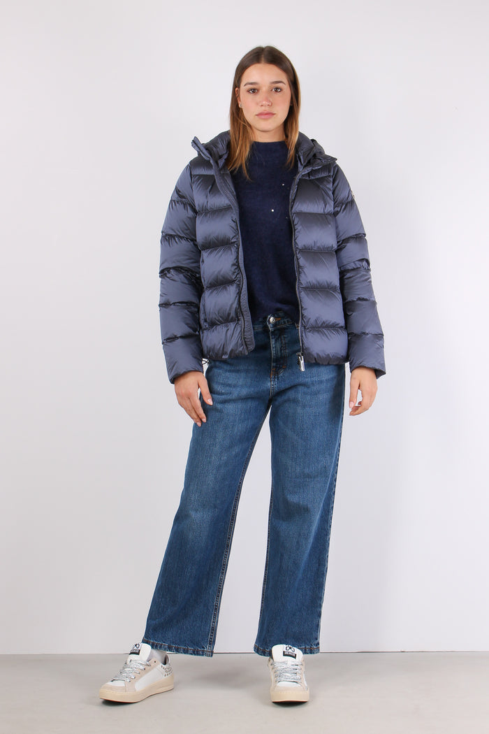 Piumino Over Cappuccio Dark Profondo