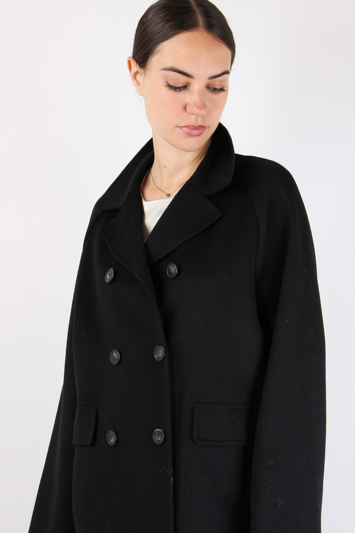 Zolfo Cappotto Lungo Lana Nero-8
