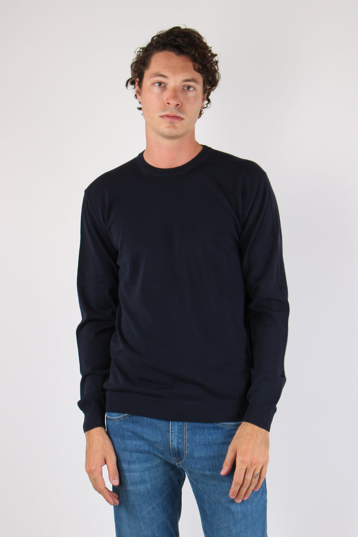 Maglia Girocollo Crepe Blu