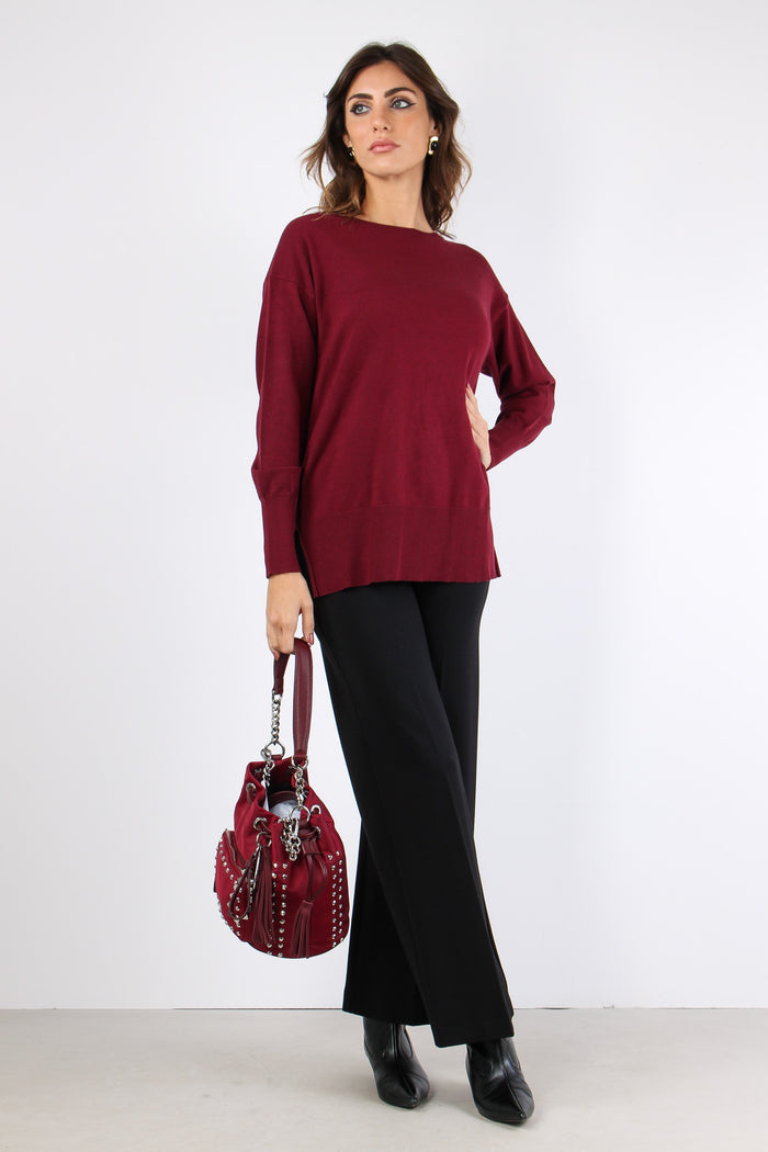Maglia Over Viscosa Bordeaux-3