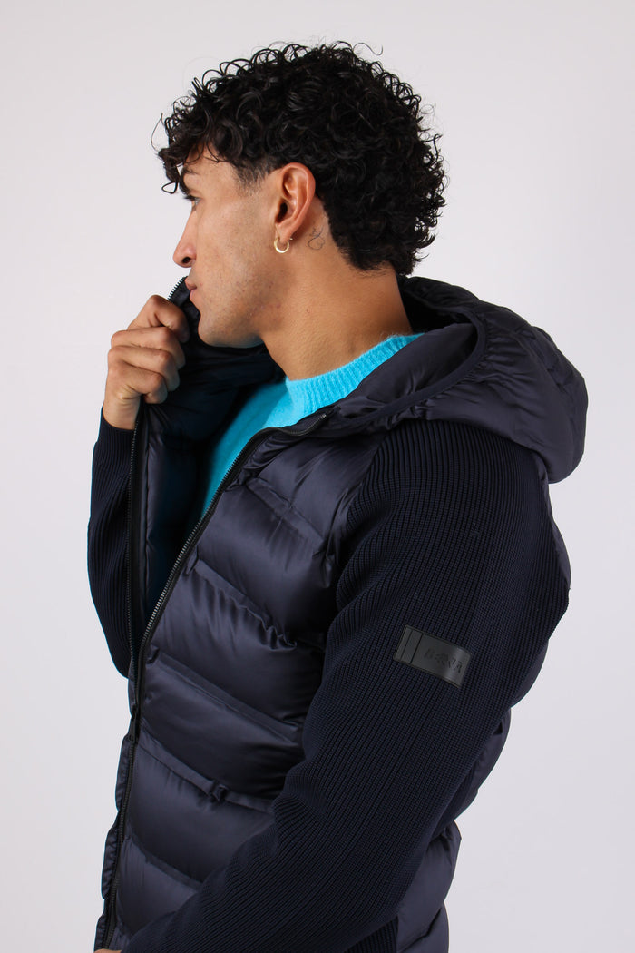 Giubbotto Bimateriale Blu-7