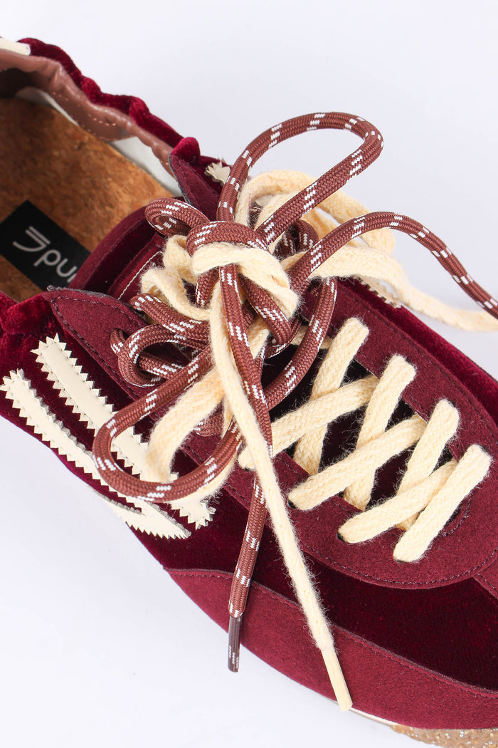 Sneakers Velluto Glitter Wine-4