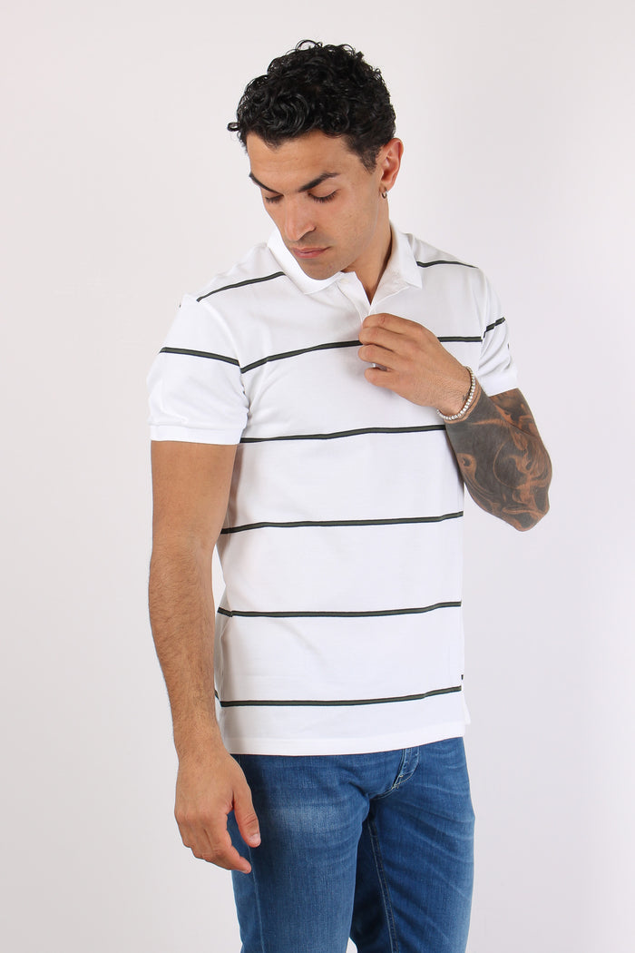 Polo Piquet Riga Bianco/jeep/navy-3