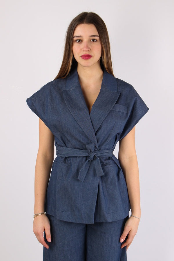 Gilet Cinturato Chambry Denim-2