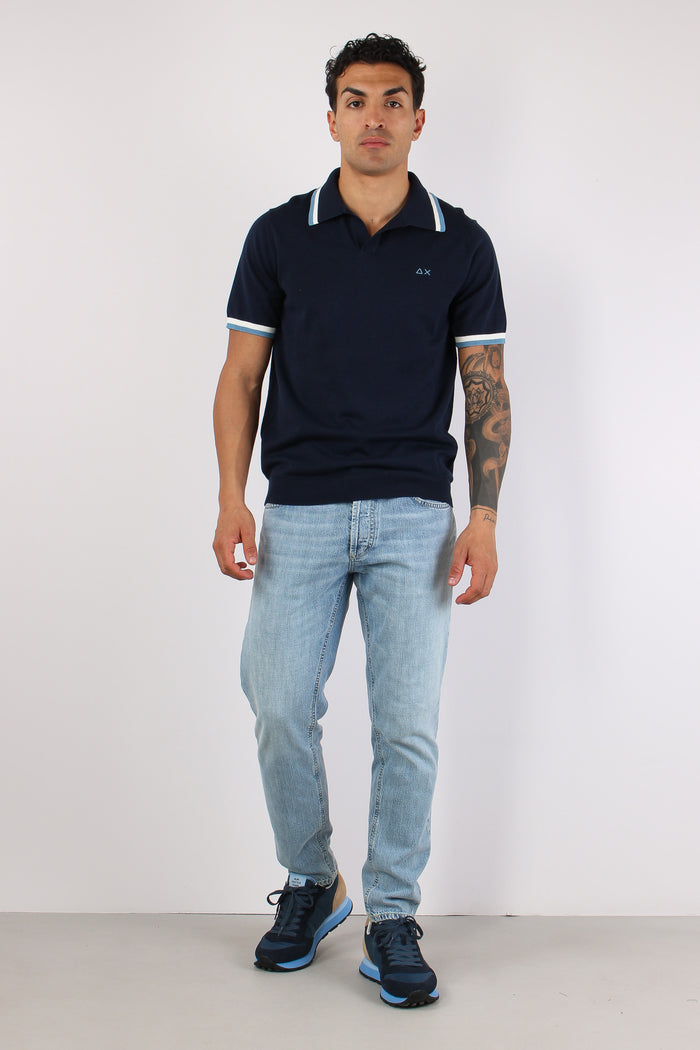 Polo Derby Filo Riga Contrasto Navy Blue-5