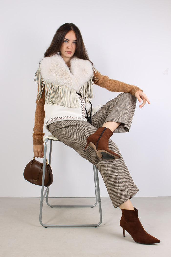 Gilet Ecomontone Frange Rust-8