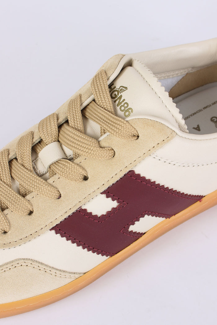 Sneakers Cool Allacciato H Bianco/bordeaux-7
