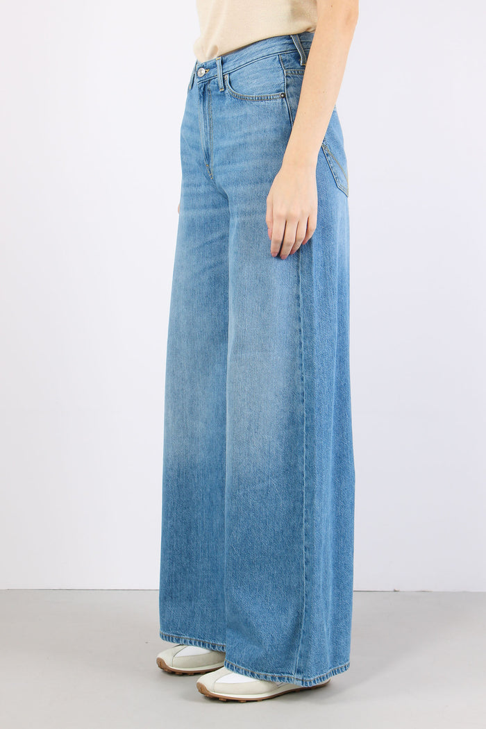 Denim Wide Misto Lino Denim Chiaro-5