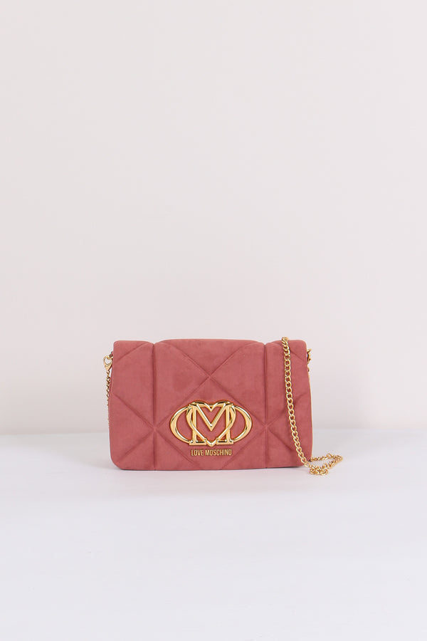 Pochette Ecocamoscio Trapunta Rosa Antico