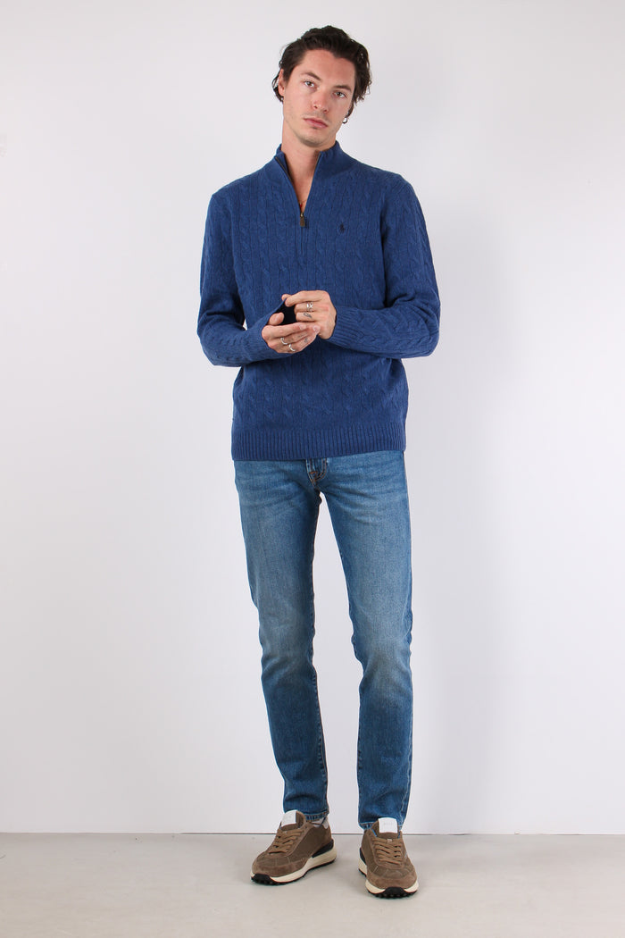 Felpa Mezza Zip Tecnica Rustic Navy-2