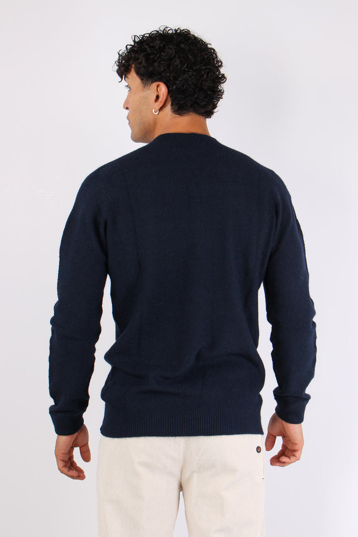 Maglia Girocollo Punto Riso Blu-5