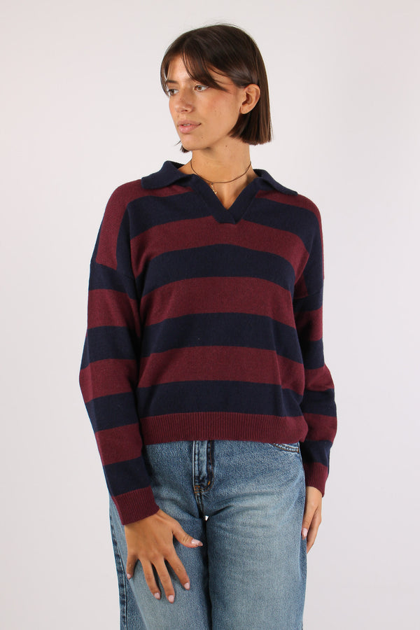 Polo Over Roga Misto Cashmere Blu/bordeaux-2
