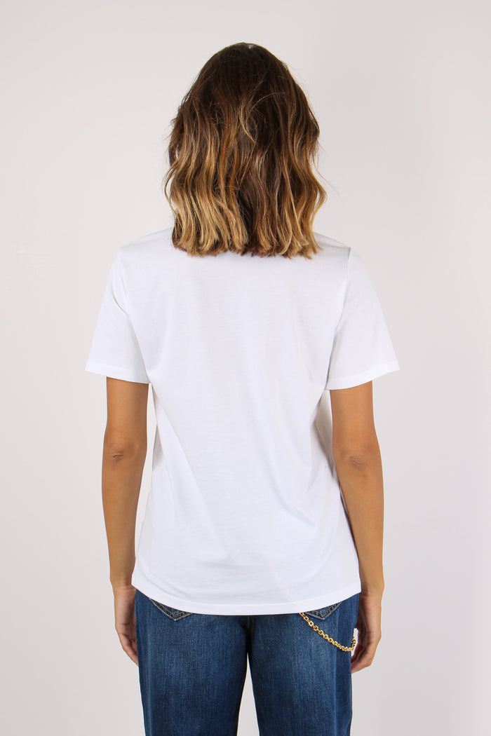 T-shirt Logo Catena Collo Gesso-6
