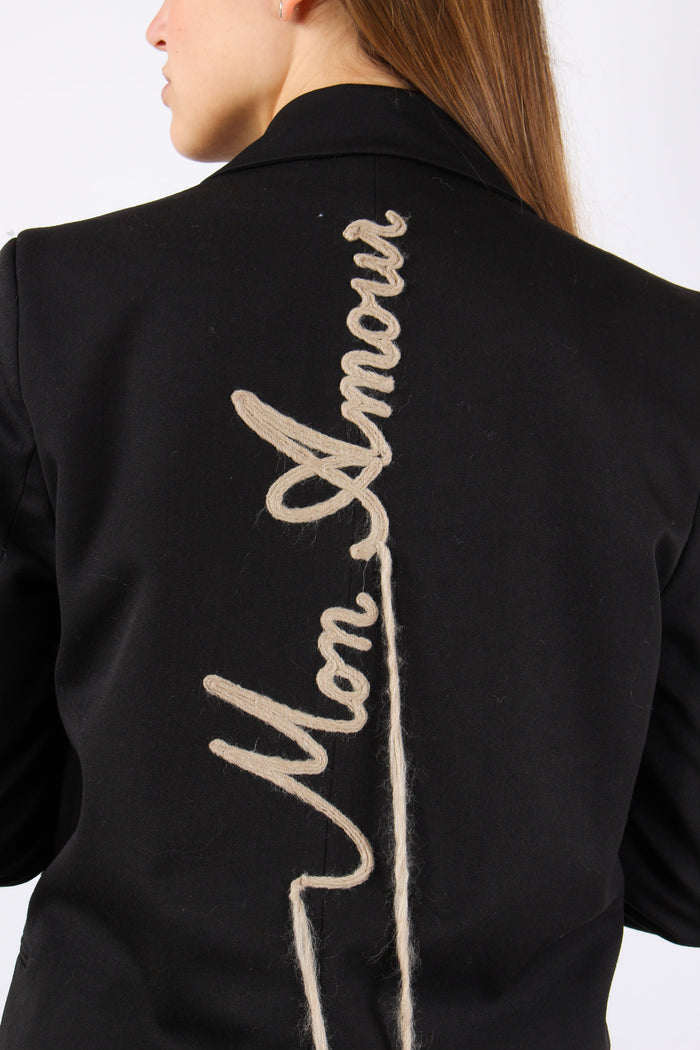 Giacca Doppiopetto Ricamo Mon Nero-2