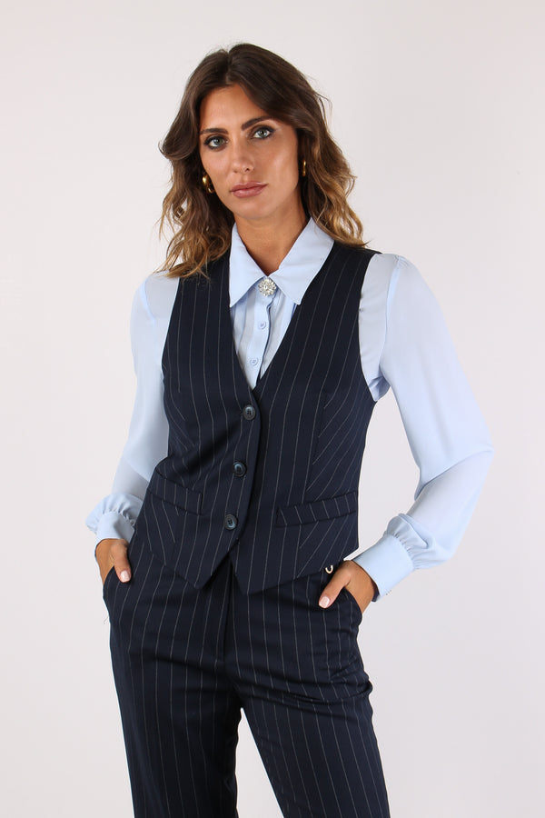 Danieli_ge Gilet Bottoni Gessato Total Eclipse-2
