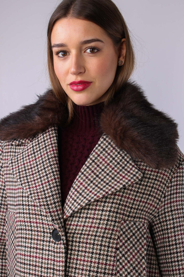 Cappotto Micro Pied De Poule Moro/bordeuax-6