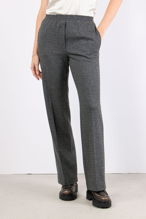 Zelma Pantalone Spinato Jersey Grigio-2