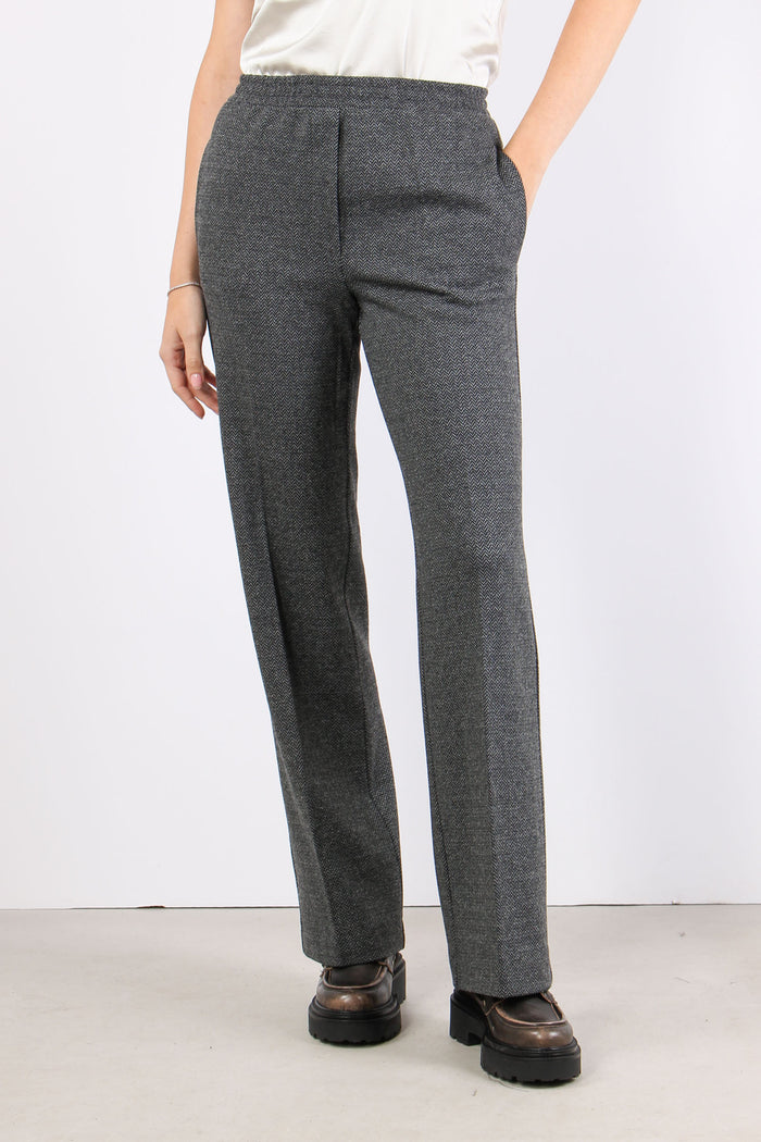 Zelma Pantalone Spinato Jersey Grigio-2