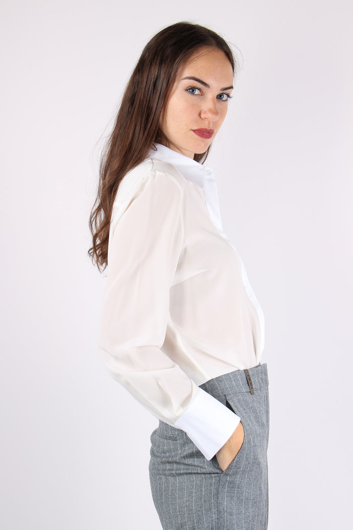 Camicia Polsino Alto Bianco-6