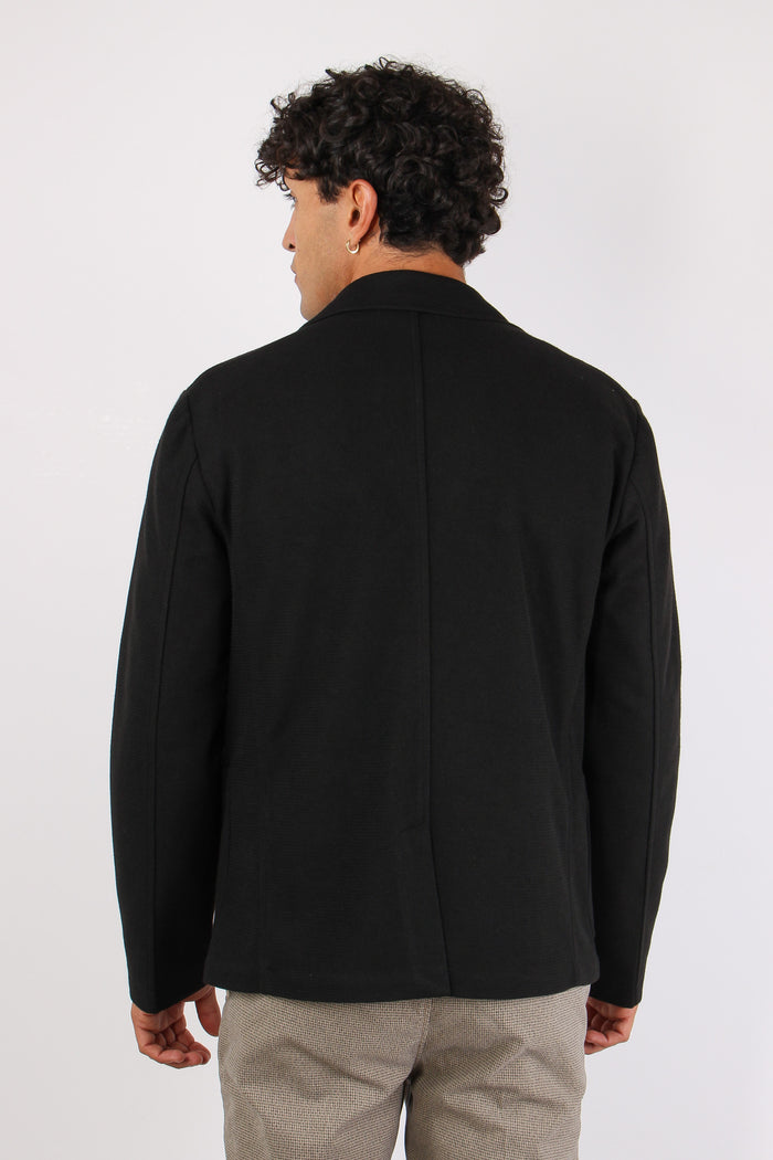 Giacca Basica Tasche Nero-5
