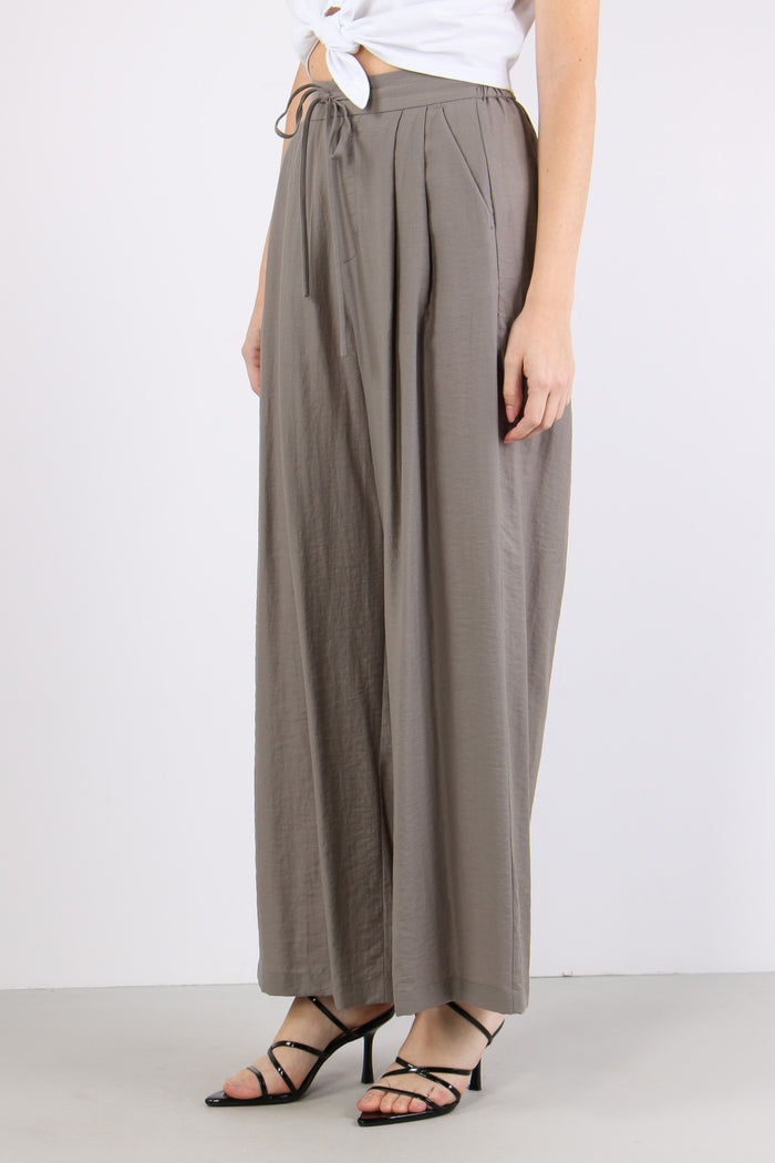 Pantalone Palazzo Elastico Grigio-6