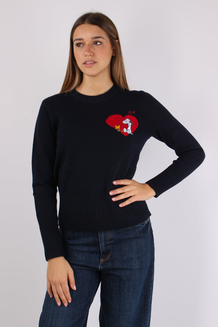 Maglia Cuore Laterale Navy Blue-2