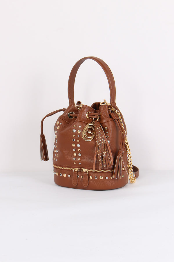 Secchiello Inserto Borchie Cuoio-2