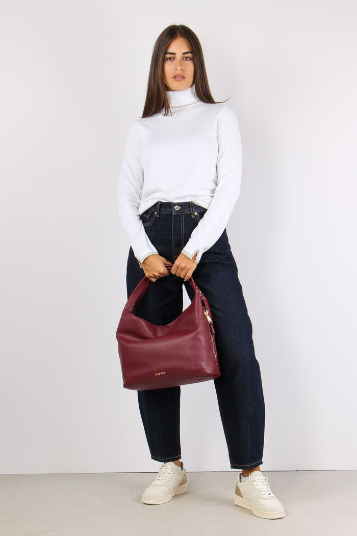 Collo Alto Profilo Lurex Bianco Lana-4