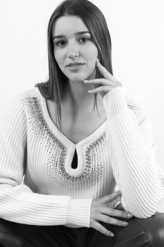 Maglia Costa Collana Strass Vanilla-5